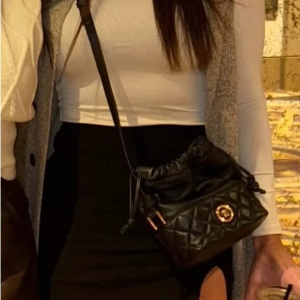 Authentic Versace Black Quilted Drawstring Bag - Picture 8 of 8